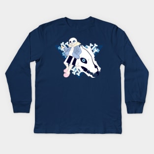 UNDERTALE - Sans + Gaster Blaster Kids Long Sleeve T-Shirt